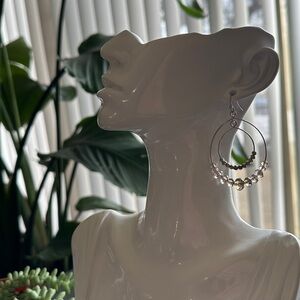 NWT LOFT Silver Earrings with Beads